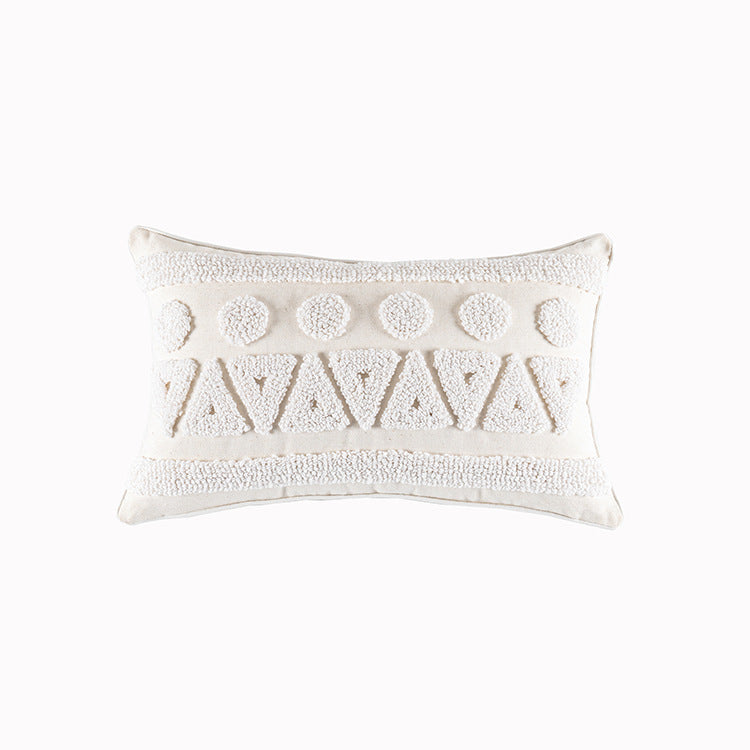 HKM-289107 Nordic Style Tufted Geometric Pillowcase – Cotton Cover with Diverse Colors and Textures, 45x45cm or 30x50cm