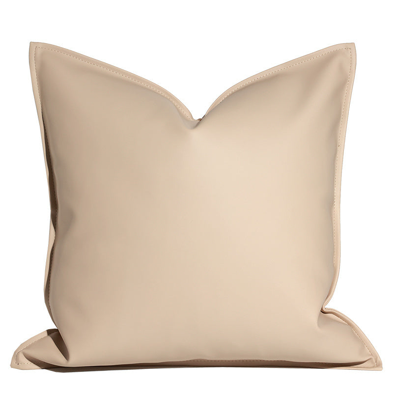 HKM-289235 Nordic Style Solid Leather Throw Pillow for Living Room or Bed Support