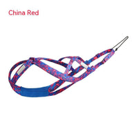 HKM-289299 Adjustable Dog Sled Chest Strap with Hand Holding Rope - Nylon Pet Traction Gear in Blue and Rose Red