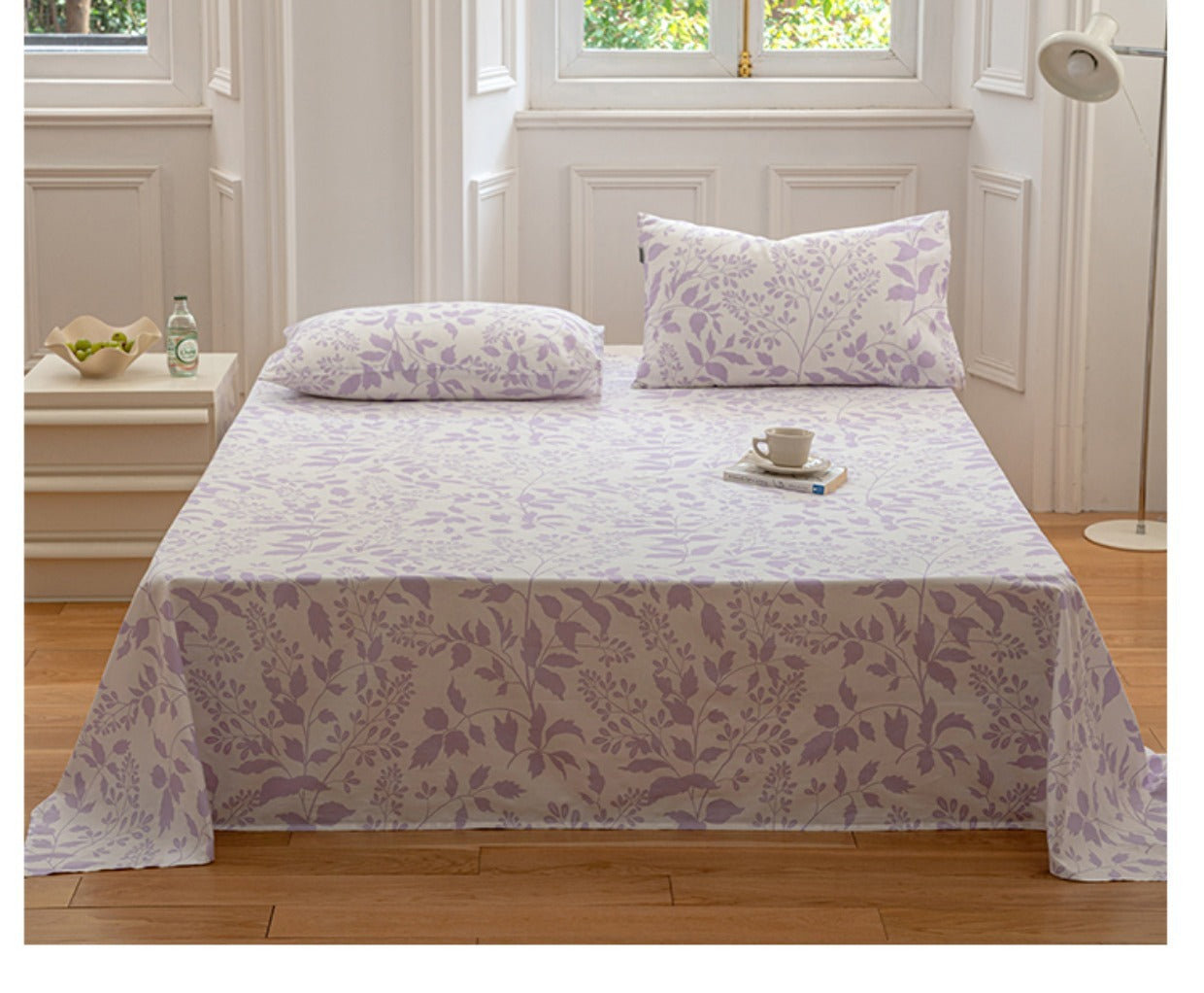 HKM-289427 Cotton Bed Sheet in Pastoral Flower Design – Multiple Sizes Available