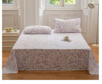 HKM-289427 Cotton Bed Sheet in Pastoral Flower Design – Multiple Sizes Available
