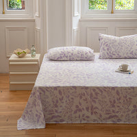 HKM-289427 Cotton Bed Sheet in Pastoral Flower Design – Multiple Sizes Available