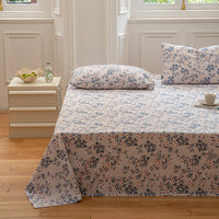 HKM-289427 Cotton Bed Sheet in Pastoral Flower Design – Multiple Sizes Available