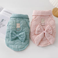HKM-289427 Fleece Lined Pet Coat for Cats and Dogs - Pink and Blue, Casual Polyester Outfit