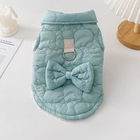 HKM-289427 Fleece Lined Pet Coat for Cats and Dogs - Pink and Blue, Casual Polyester Outfit