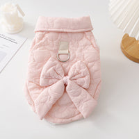 HKM-289427 Fleece Lined Pet Coat for Cats and Dogs - Pink and Blue, Casual Polyester Outfit