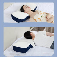 HKM-289427 Memory Foam Neck Support Pillow with Lyocell Fiber Cover - Butterfly Design, White