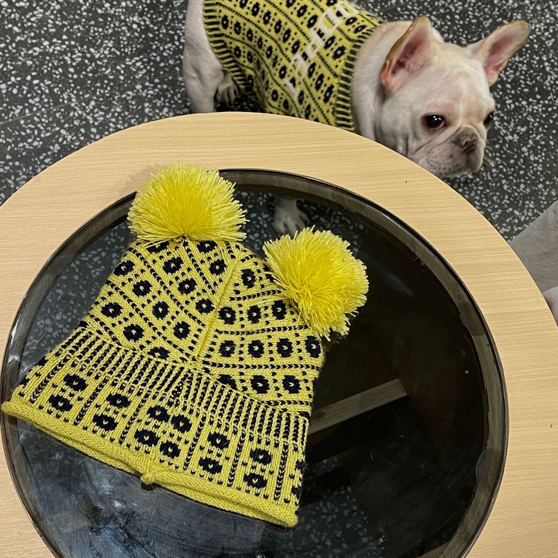 HKM-289683 Cozy Pet Winter Sweater with Matching Hat for Dogs and Cats