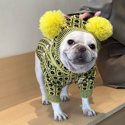 HKM-289683 Cozy Pet Winter Sweater with Matching Hat for Dogs and Cats