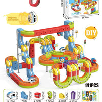 HKM-289747 Maglev Train Block Set - Flexible DIY Race Car Track Kit for Kids Ages 2 and Up