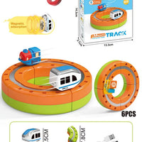 HKM-289747 Maglev Train Block Set - Flexible DIY Race Car Track Kit for Kids Ages 2 and Up