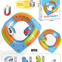HKM-289747 Maglev Train Block Set - Flexible DIY Race Car Track Kit for Kids Ages 2 and Up
