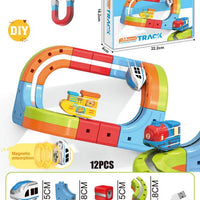 HKM-289747 Maglev Train Block Set - Flexible DIY Race Car Track Kit for Kids Ages 2 and Up