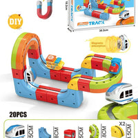 HKM-289747 Maglev Train Block Set - Flexible DIY Race Car Track Kit for Kids Ages 2 and Up