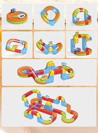 HKM-289747 Maglev Train Block Set - Flexible DIY Race Car Track Kit for Kids Ages 2 and Up