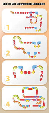 HKM-289747 Maglev Train Block Set - Flexible DIY Race Car Track Kit for Kids Ages 2 and Up