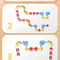 HKM-289747 Maglev Train Block Set - Flexible DIY Race Car Track Kit for Kids Ages 2 and Up