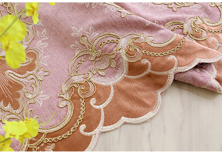 KTX-289811 Elegant Plant-Patterned Full Blackout Curtains in Soft Pink for Living Room and Bedroom