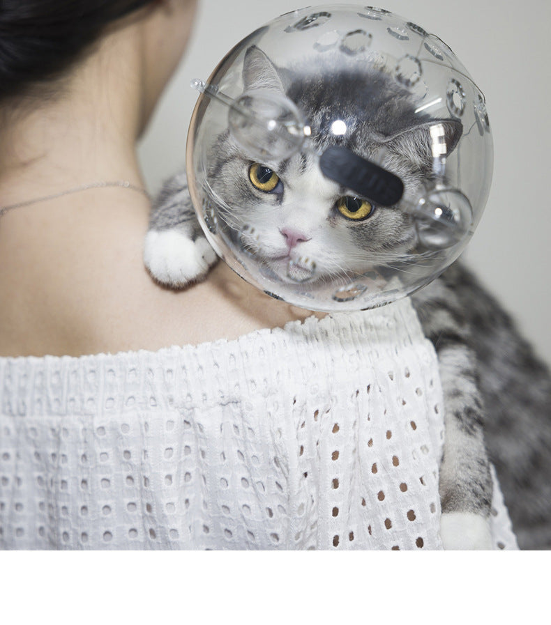 HKM-289811 White Collar Anti-bite Bath Nail Scissors Anti-scratch Anti-licking Pet Artifact Cat Head Cover