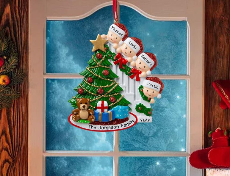 HKM-289875 Christmas Character Resin Tree Decoration Pendant - 4 Heads & 6 Heads Options