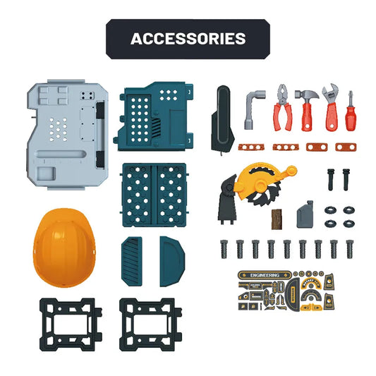 KTX-289939 37-Piece Engineer Workbench Tool Set for Pretend Play - Ideal for Kids Aged 2 to 13