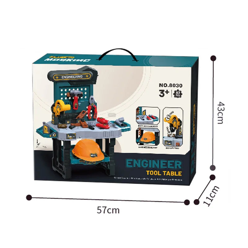 KTX-289939 37-Piece Engineer Workbench Tool Set for Pretend Play - Ideal for Kids Aged 2 to 13