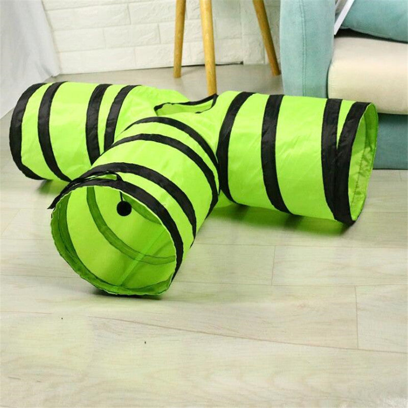 HKM-289939 Collapsible Cat Tunnel – Eco-Friendly Fabric, Foldable Design for Scratch and Play