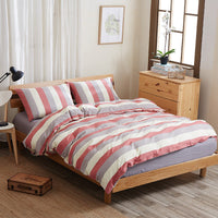 HKM-290067 Geometric Pure Cotton Four-Piece Bed Sheet Set in Red