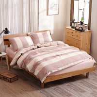 HKM-290067 Geometric Pure Cotton Four-Piece Bed Sheet Set in Red