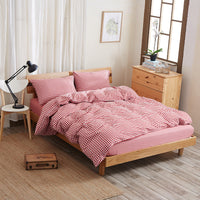 HKM-290067 Geometric Pure Cotton Four-Piece Bed Sheet Set in Red