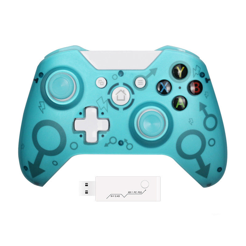 HKM-290131 Wireless Game Controller for Xbox One, PS3, and PC – 2.4G Rechargeable with Dual Vibration, Available in Gray, Pink, and Blue