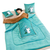 HKM-290259 Cartoon Pillow and Quilt Set with Dual-Purpose Fleece Lining in Multiple Colors