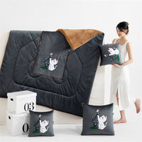 HKM-290259 Cartoon Pillow and Quilt Set with Dual-Purpose Fleece Lining in Multiple Colors