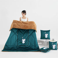 HKM-290259 Cartoon Pillow and Quilt Set with Dual-Purpose Fleece Lining in Multiple Colors