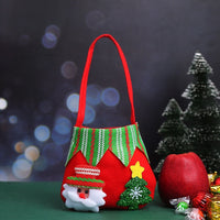 HKM-290387 Christmas Gift Bags - Variety of Styles Including Santa, Snowman, Deer, and Bear - Cloth Material - 16cm x 15cm