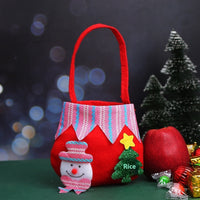 HKM-290387 Christmas Gift Bags - Variety of Styles Including Santa, Snowman, Deer, and Bear - Cloth Material - 16cm x 15cm