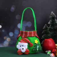 HKM-290387 Christmas Gift Bags - Variety of Styles Including Santa, Snowman, Deer, and Bear - Cloth Material - 16cm x 15cm