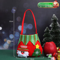 HKM-290387 Christmas Gift Bags - Variety of Styles Including Santa, Snowman, Deer, and Bear - Cloth Material - 16cm x 15cm