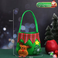 HKM-290387 Christmas Gift Bags - Variety of Styles Including Santa, Snowman, Deer, and Bear - Cloth Material - 16cm x 15cm
