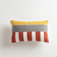 HKM-290387 Scandinavian Style Geometric Cotton Embroidered Pillow Cover, 45x45cm & 30x50cm Options
