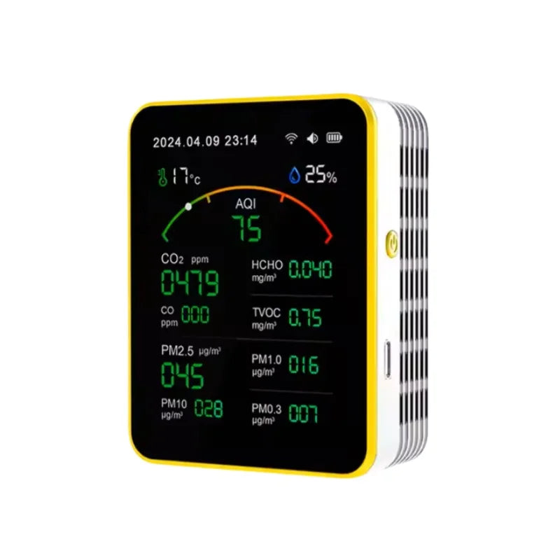 KTX-290451 15-in-1 Rechargeable Digital CO2 Detector and Air Quality Monitor for Home Use