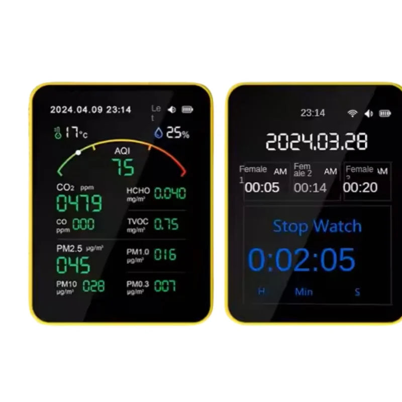 KTX-290451 15-in-1 Rechargeable Digital CO2 Detector and Air Quality Monitor for Home Use