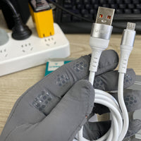 HKM-290515 Micro USB Cable 2.4A 1M, White PVC with 480 Mbps Data Transfer