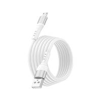 HKM-290515 Micro USB Cable 2.4A 1M, White PVC with 480 Mbps Data Transfer