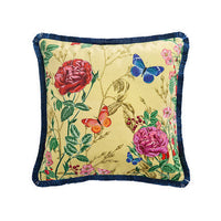HKM-290643 Forest-Themed Short Plush Cushion Cover with Solid Reverse and Tassel Detail