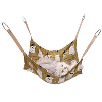 HKM-290771 Breathable Cotton Linen Cat Hammock Bed with Hanging Hook - 47x47cm Multicolor Design