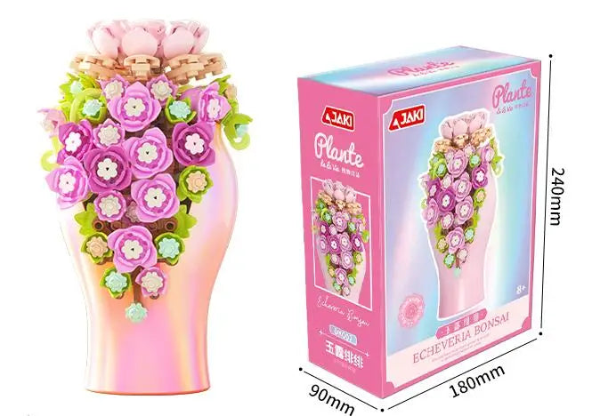 Succulent Plant Building Block Set - 50 Pieces Educational Toy for Kids, Ages 2 and Up