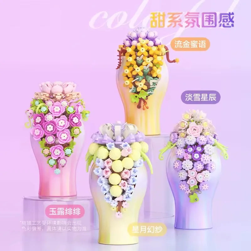 Succulent Plant Building Block Set - 50 Pieces Educational Toy for Kids, Ages 2 and Up