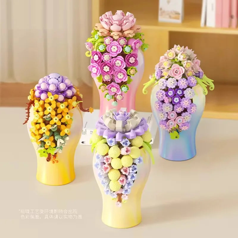 Succulent Plant Building Block Set - 50 Pieces Educational Toy for Kids, Ages 2 and Up