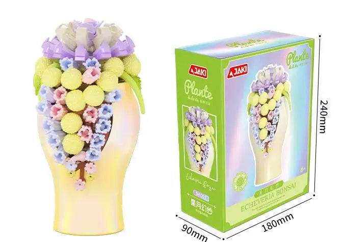 Succulent Plant Building Block Set - 50 Pieces Educational Toy for Kids, Ages 2 and Up